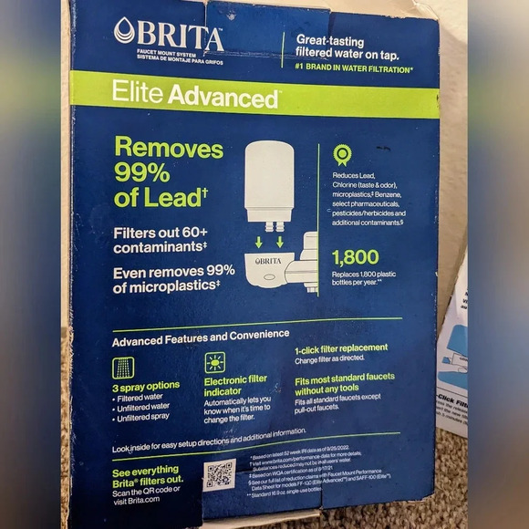 Brita‎ Elite Faucet Water Filtration Mount System White 2 Filters NIOB - Picture 5 of 8